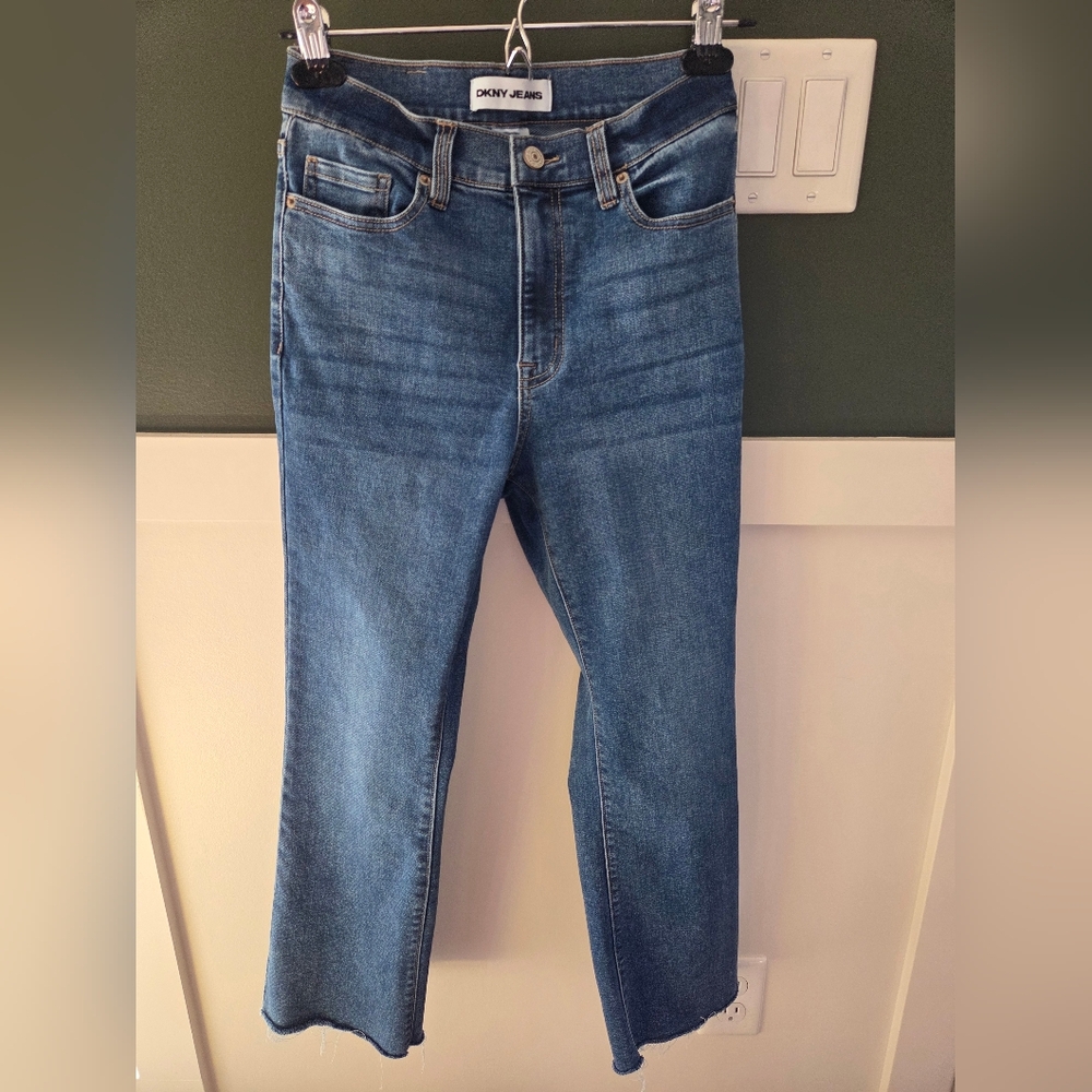 DKNY Jeans Midwash Blue Denim Waistband Detail